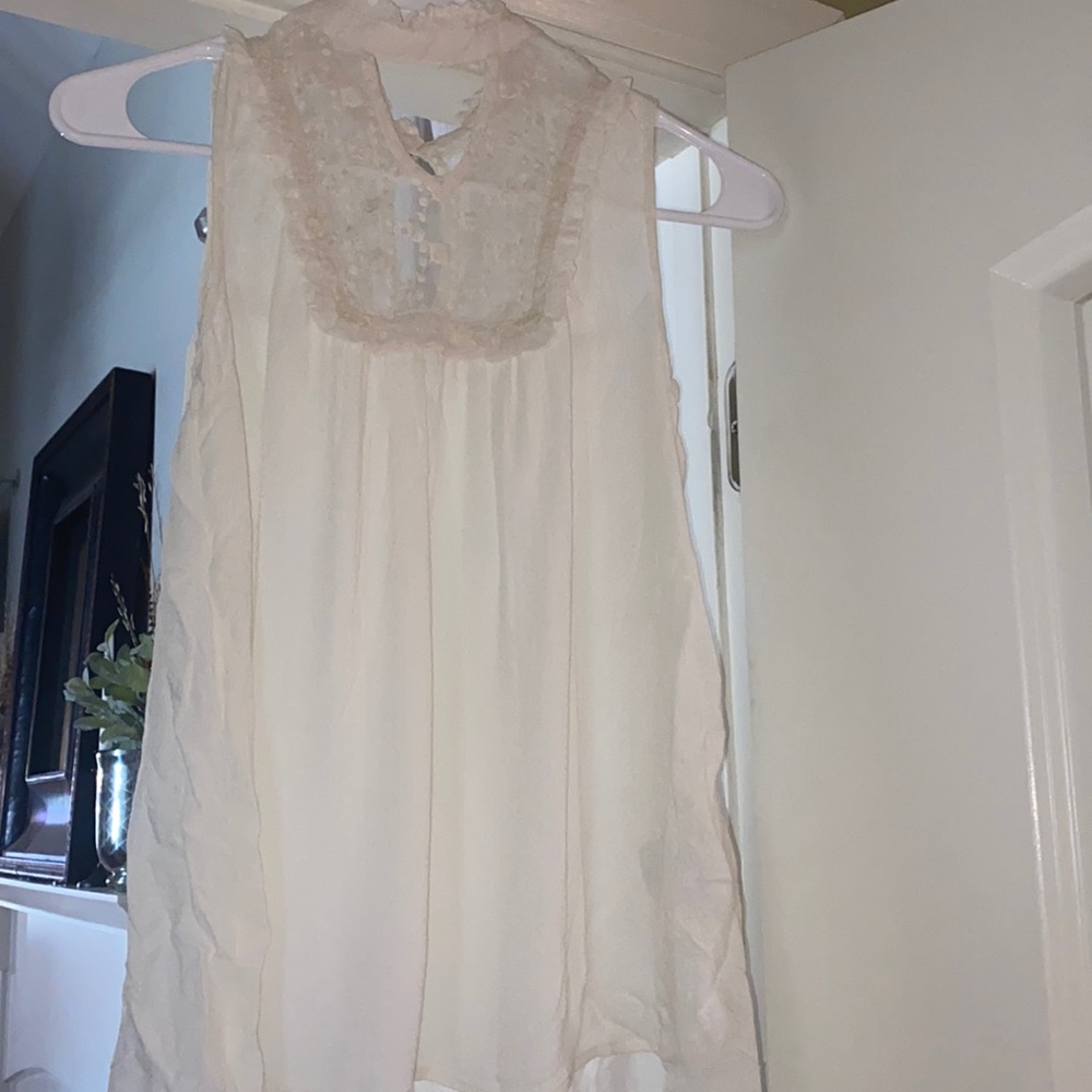 Xhilaration, size small, peasant style tank, off-white